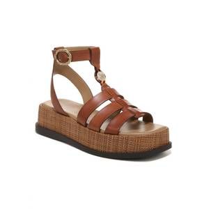 NEW SAM EDELMAN naima platform gladiator sandal in rich cognac
